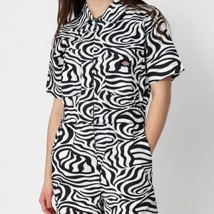 Dickies Black and White Zebra Jumpsuit